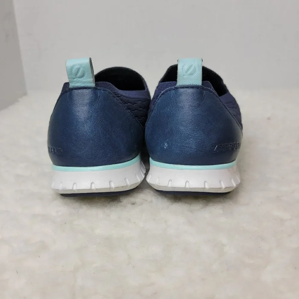 Cole Haan  Zerogrand Women's Size 7.5  Stitchlite Slip On Loafer Navy/White